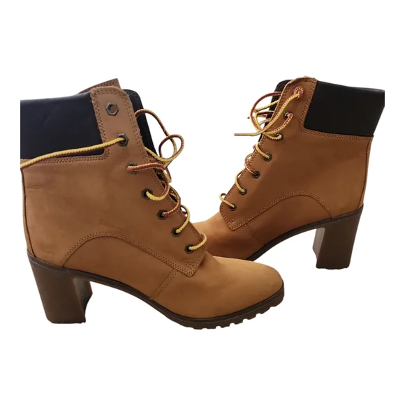 Timberland Women’s Allington Mid Lace-Up Boots Size 8 | Black Suede Heeled Ankle - Picture 7 of 8